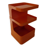 Table de chevet, bar " prisunic " en plastique orange années 70