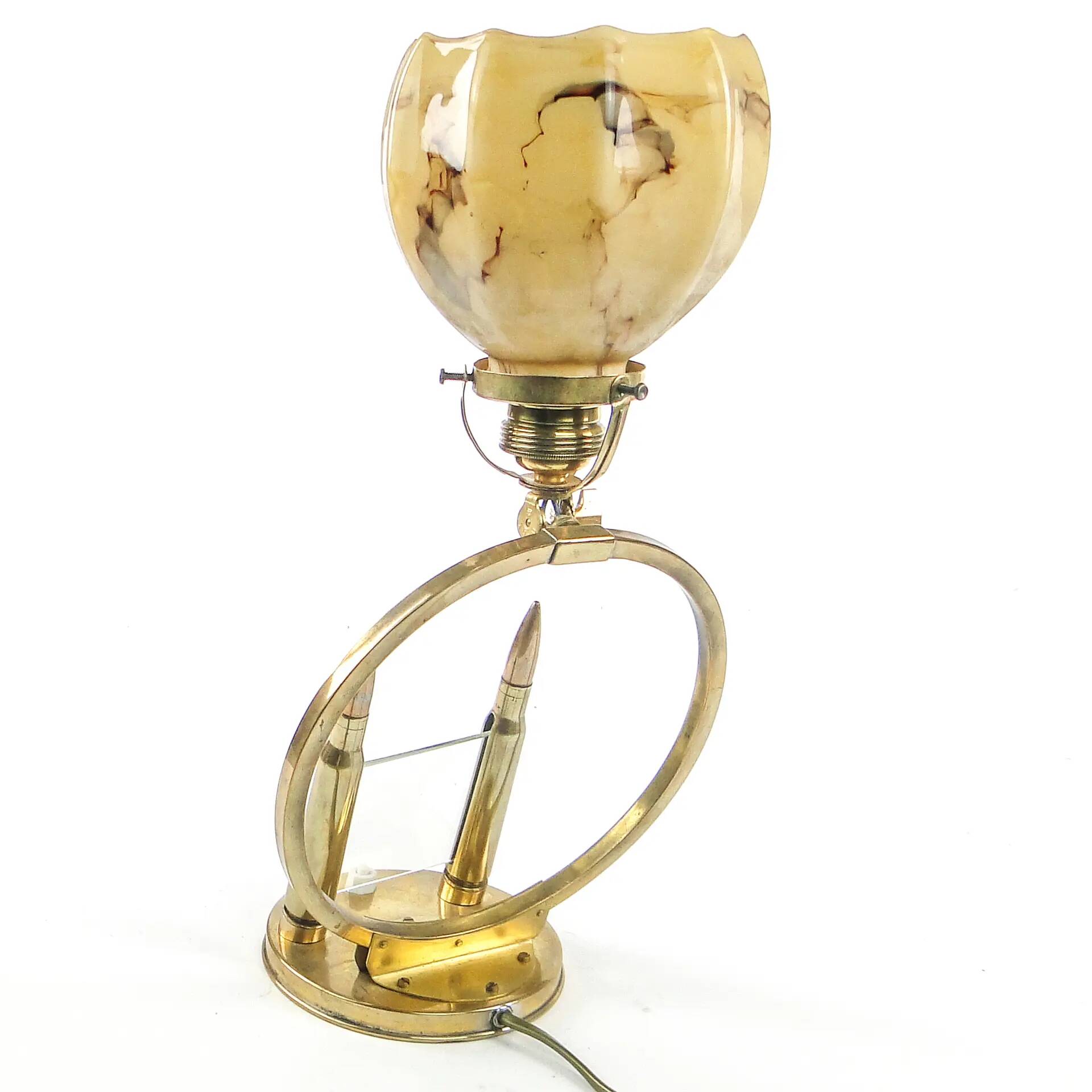 Art Deco table lamp, brass, glass, Germany, 1930s