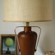 Vintage lamp base Maison le Dauphin in mahogany and brass.