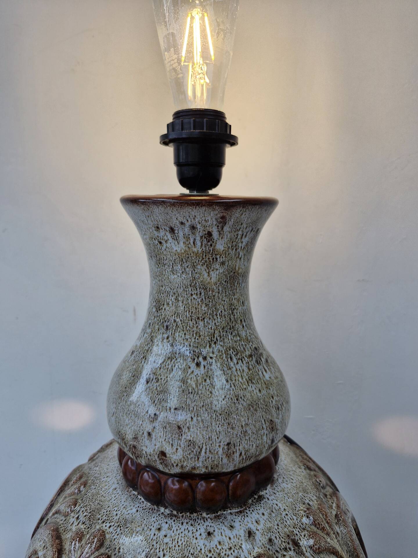 Vintage 60-70's sun lamp ceramic fat lava style functional