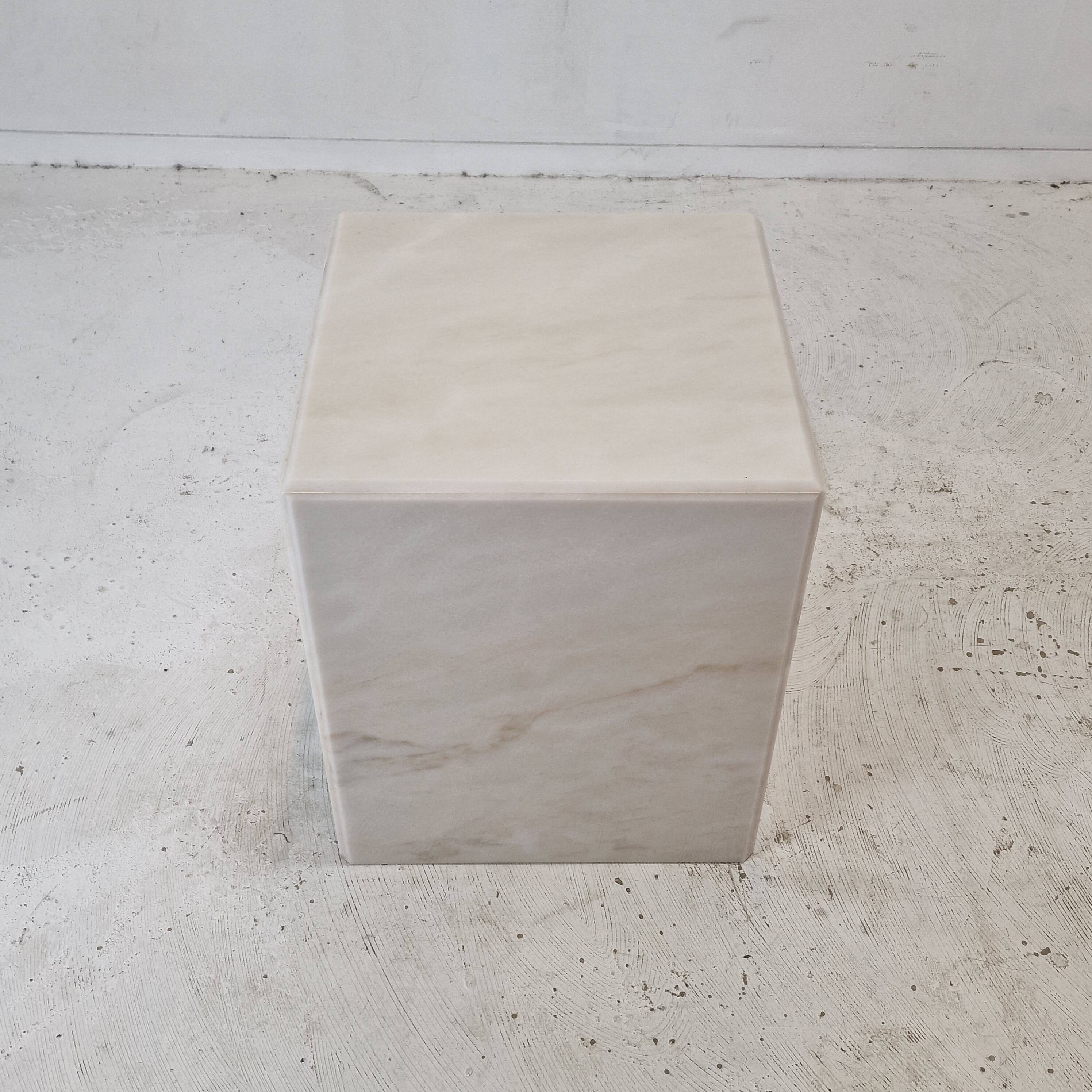Italian Marble Side Table or Pedestal, 1980's