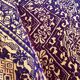 Vintage Romanian carpet design brown purple on yellow background 185x130cm
