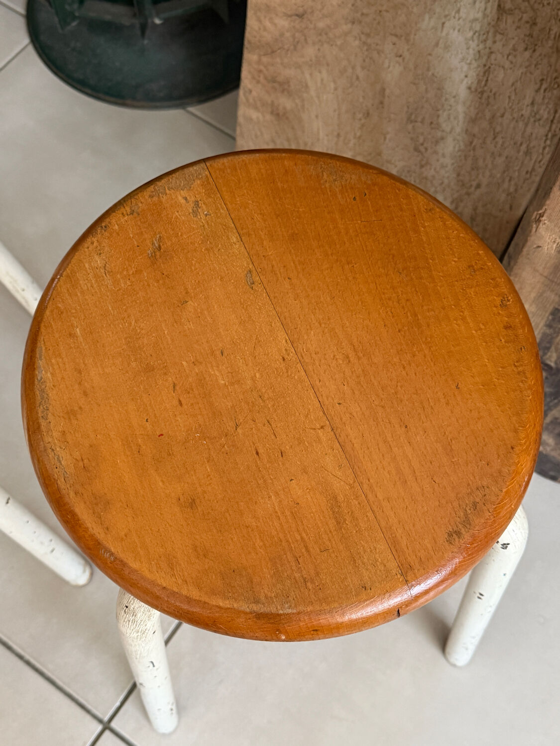 Pair of vintage workshop stools