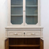 Antique Walnut Cupboard With Showcase, Spain, Late 19th Century