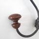 Old hook - wall coat rack - wood and metal - 1940