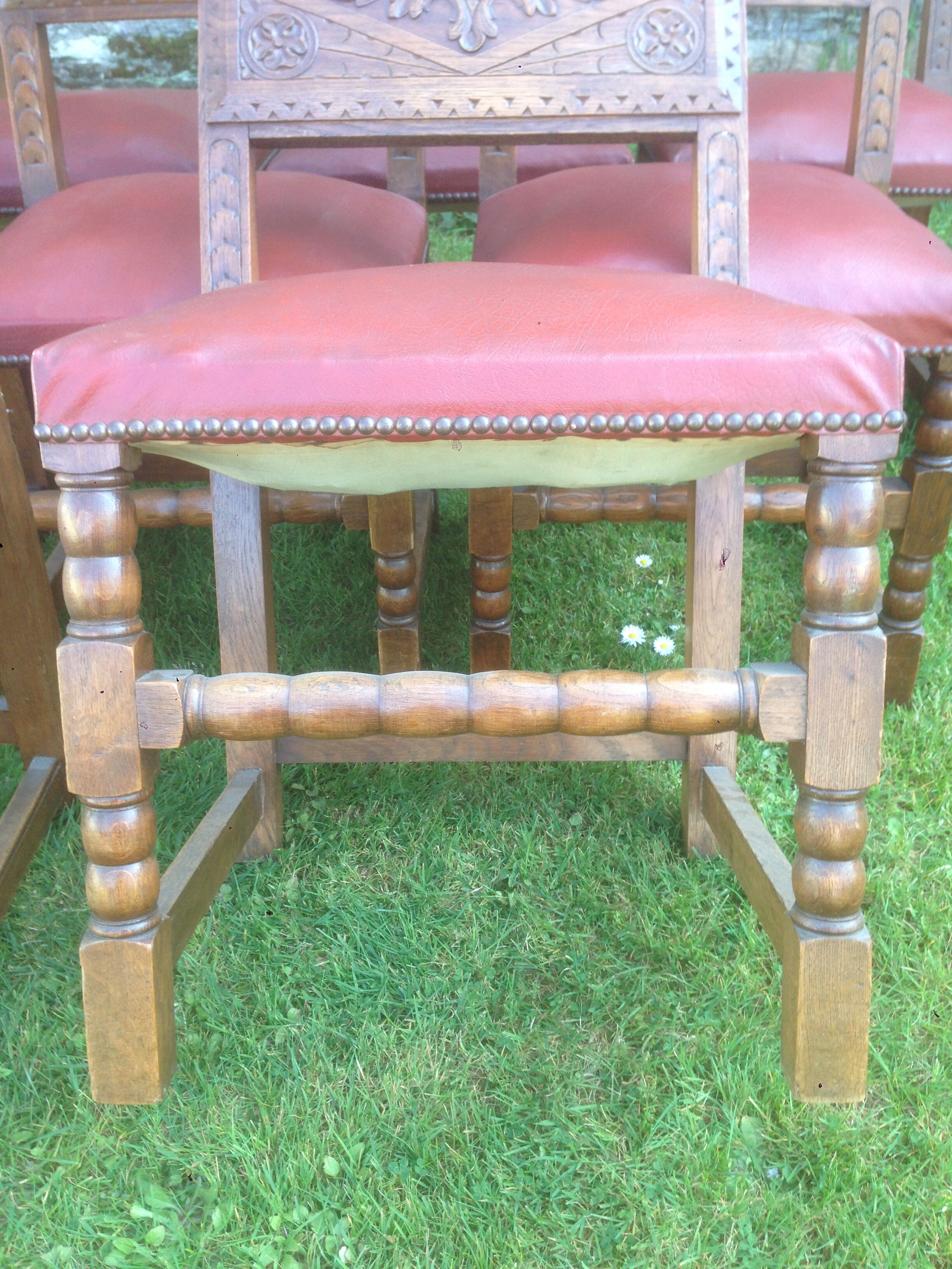 Rustic old oak chairs