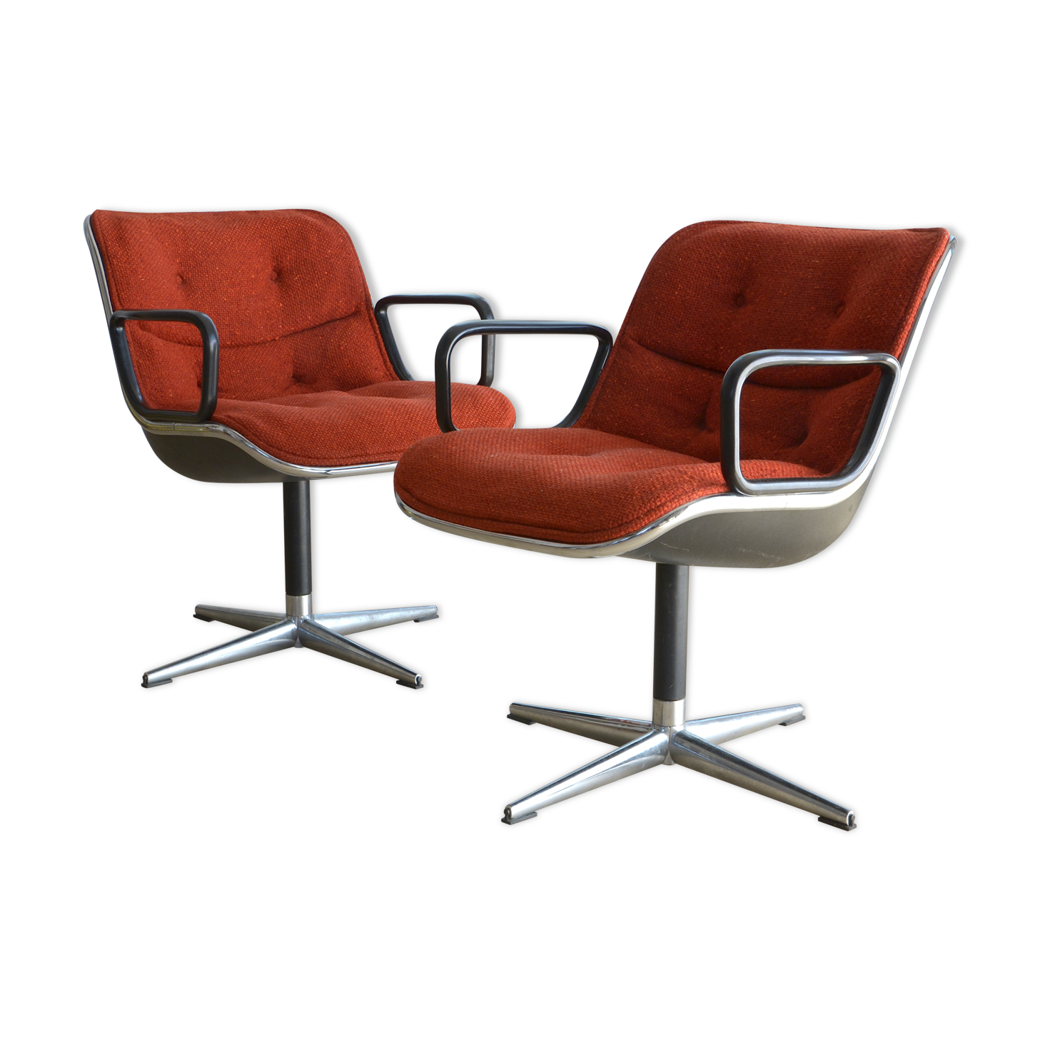 Pair of chairs by Charles Pollock, 1st edition Knoll