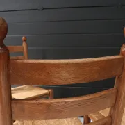 Set of four French ladderback chairs with rush seats – circa 1960