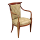 Vintage armchair in fabric and wood with armrests, design Italy 1950s-1960s