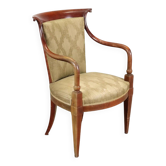 Fauteuil en tissu et bois avec accoudoirs, Italie 1950s-1960s