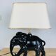 Black ceramic elephant lamp jungle style