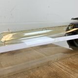 Industrial french polished aluminium hanging tube light, 1970s