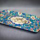 Longwy cake plate, floral decoration and bird medallion, early 20th century