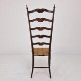 Mid Century High Back Chiavari Ladder Chair, Italy 1950's
