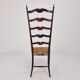 Mid Century High Back Chiavari Ladder Chair, Italy 1950's