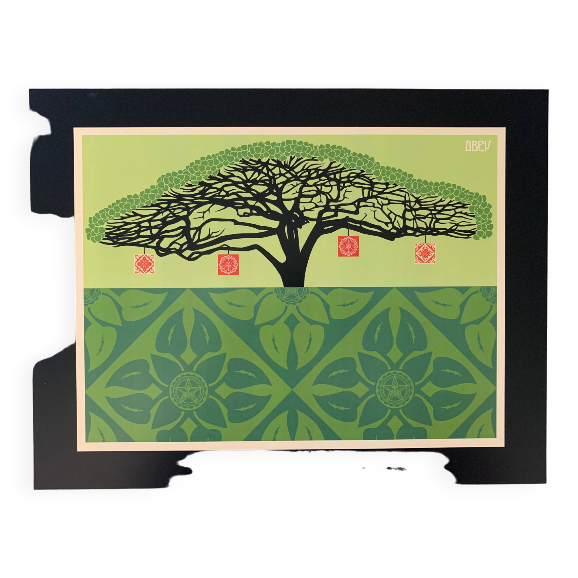 Shepard fairey "obey" earth day monkey pod green