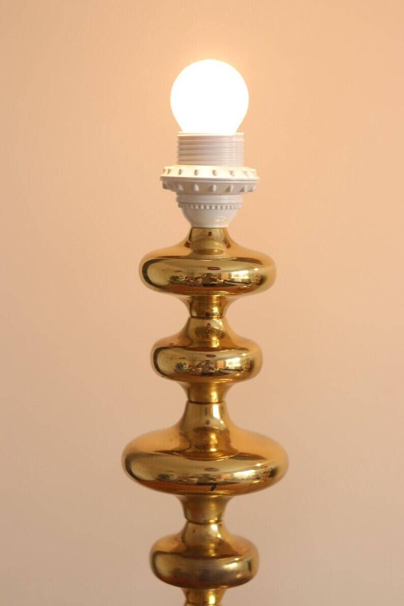 Single Swedish Brass Bobbin Table lamp