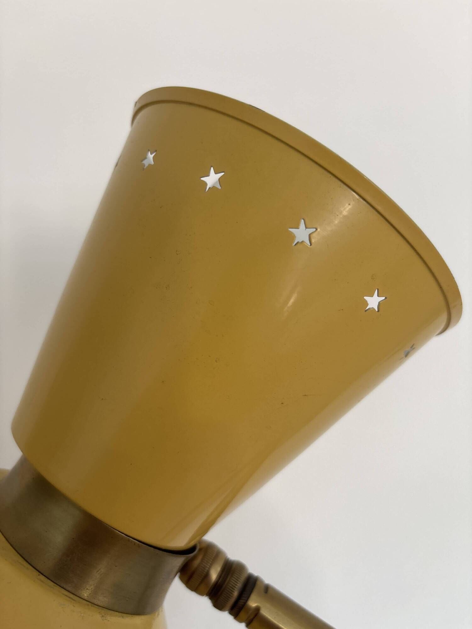 Diabolo floor lamp from the 1950s - brass & rattan - Lunel style - vintage design