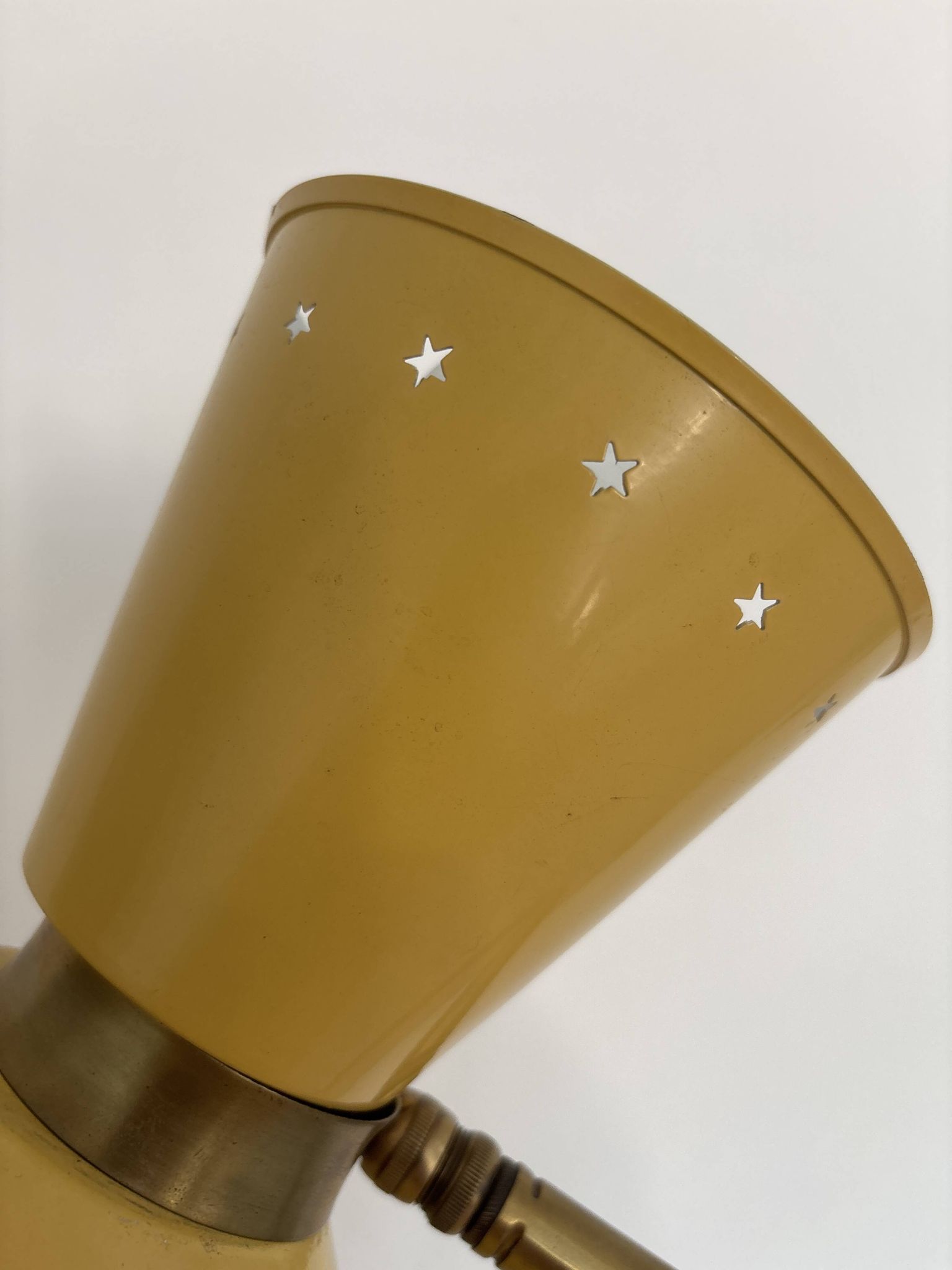 Diabolo floor lamp from the 1950s - brass & rattan - Lunel style - vintage design