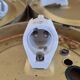 Set of 3 vintage amber moulded glass wall lights and ceiling lights.