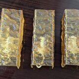 3 champagne-colored resin wall lights 1960 France