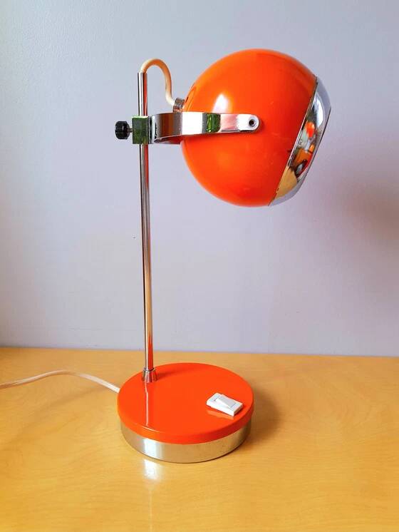 Orange eyeball lamp, G.Reggiani 70s