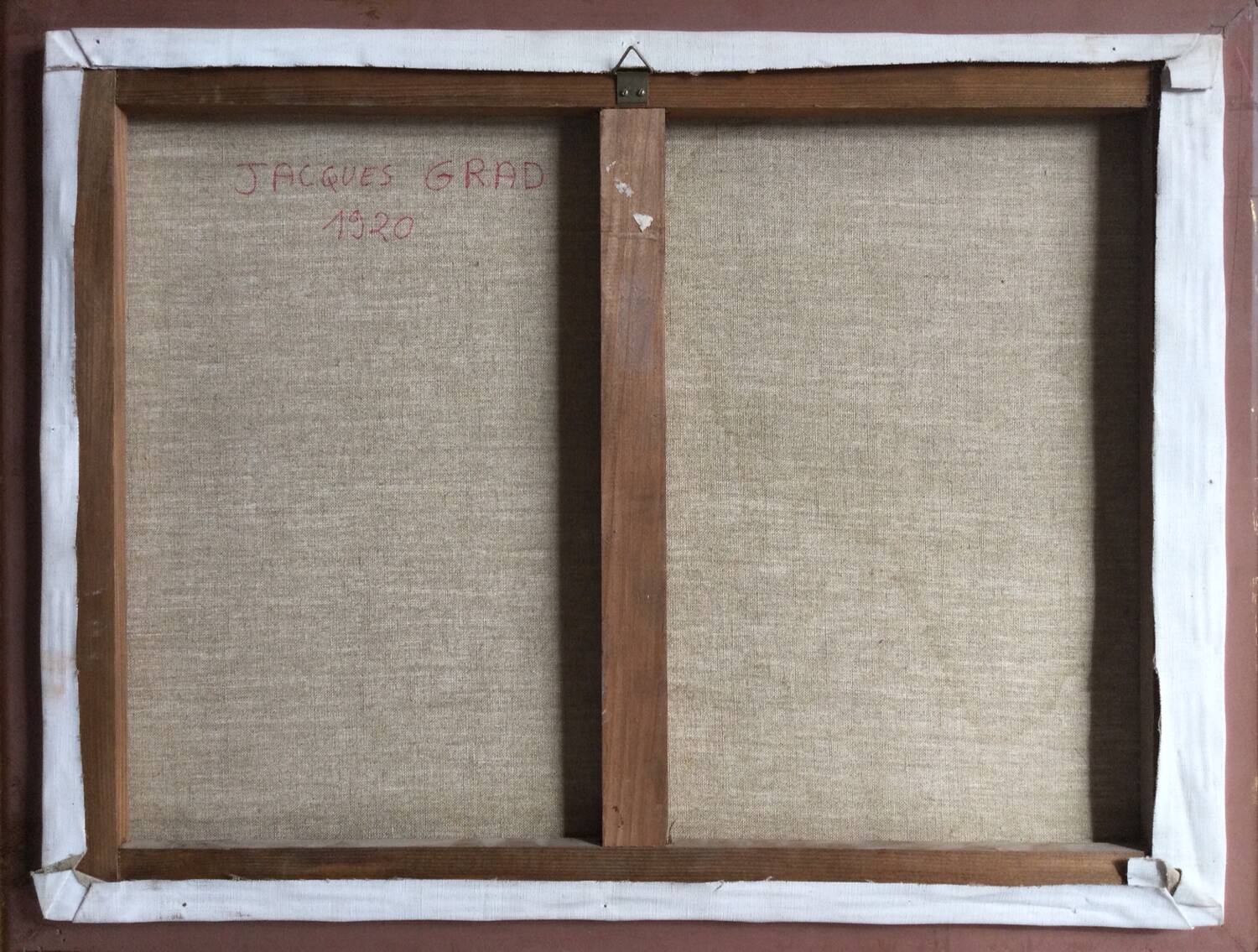 Small port. oil on canvas by jacques grad 1920-2008.