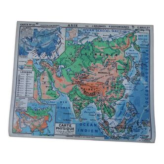 Carte geographie d'ecole, l'asie