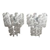 Set of 2 Wall Sconces Murano Glass Italian Swirling Wall Lights