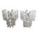 Set of 2 Wall Sconces Murano Glass Italian Swirling Wall Lights