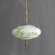 Art Deco Pendant Light with Twisted Stem, Marbled Effect, Metal and Brass - 1930s