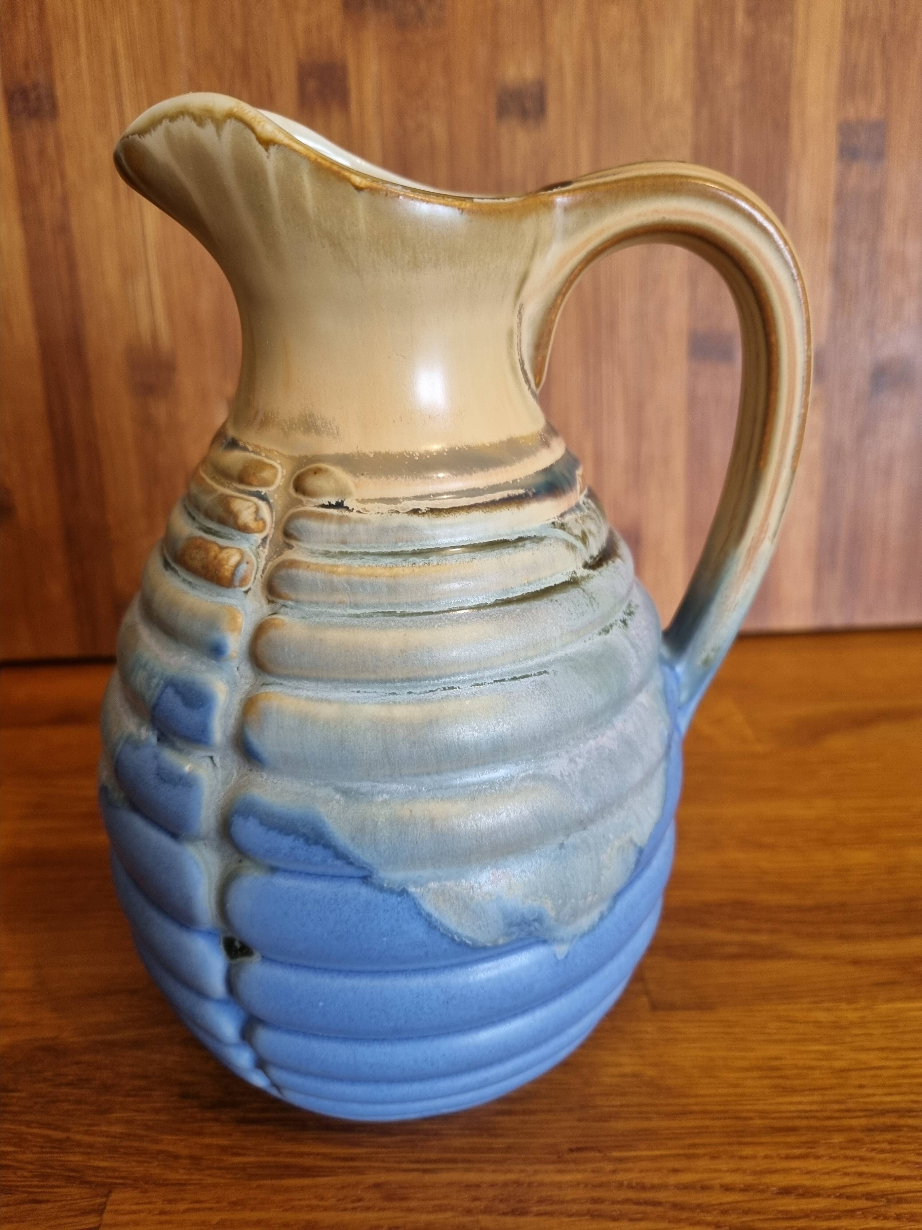 Vintage stoneware pitcher from Mont-Genlier Revol Ste-Uze 1L