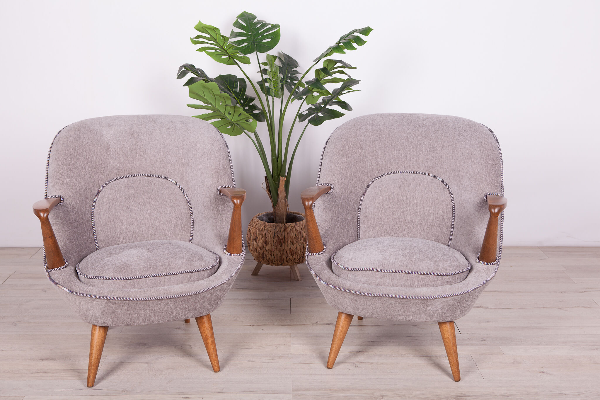 Model 345 Armchairs by J.Jędrychowicz & K.Racinowski for Poznan Furniture Factory, 1950s, Set of 2