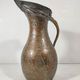 Persian Hammam Jug Vase in Silvered Copper / 19th Persian Empire / Chiseled Qajar