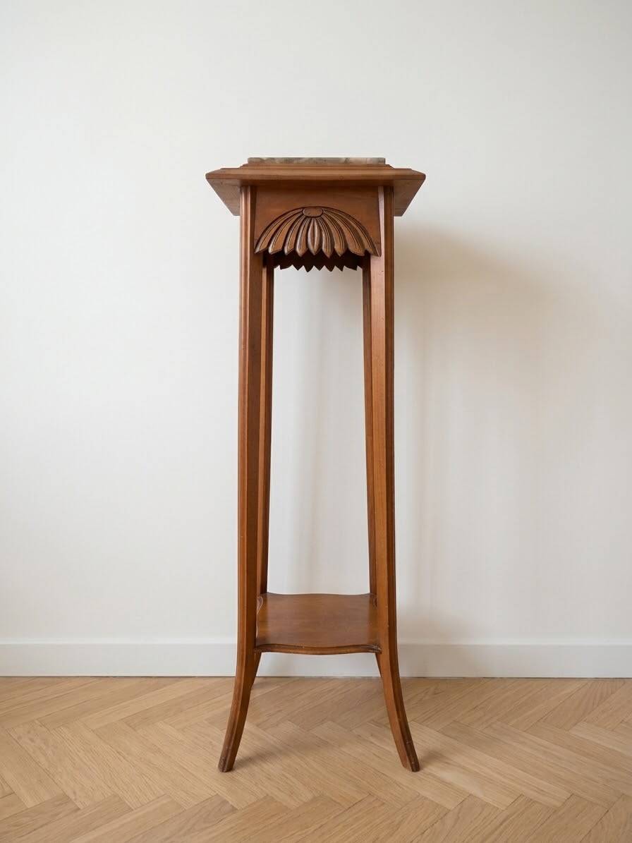 Side table with marble top.