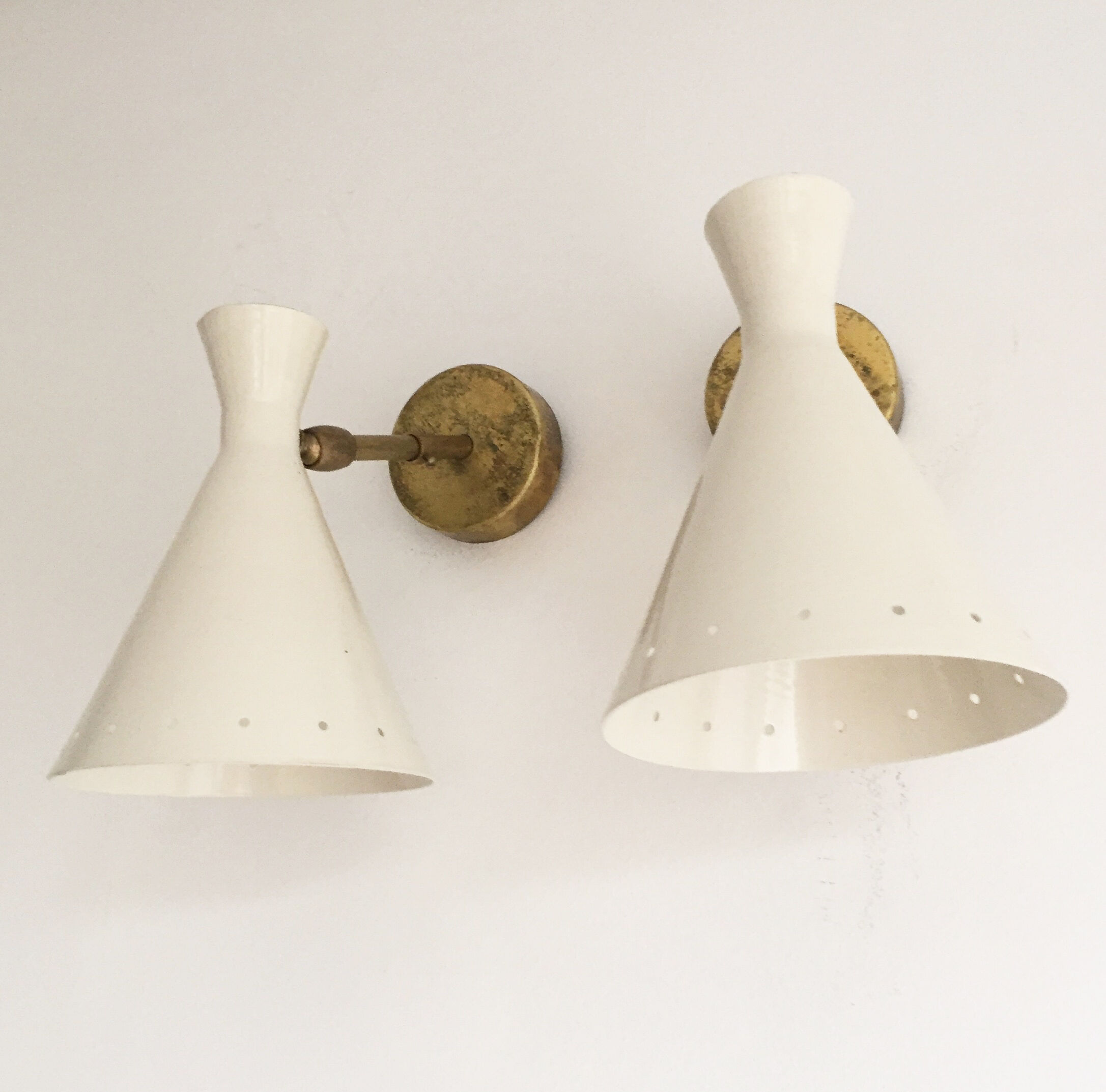 Pair of Italian design wall lamps 1950