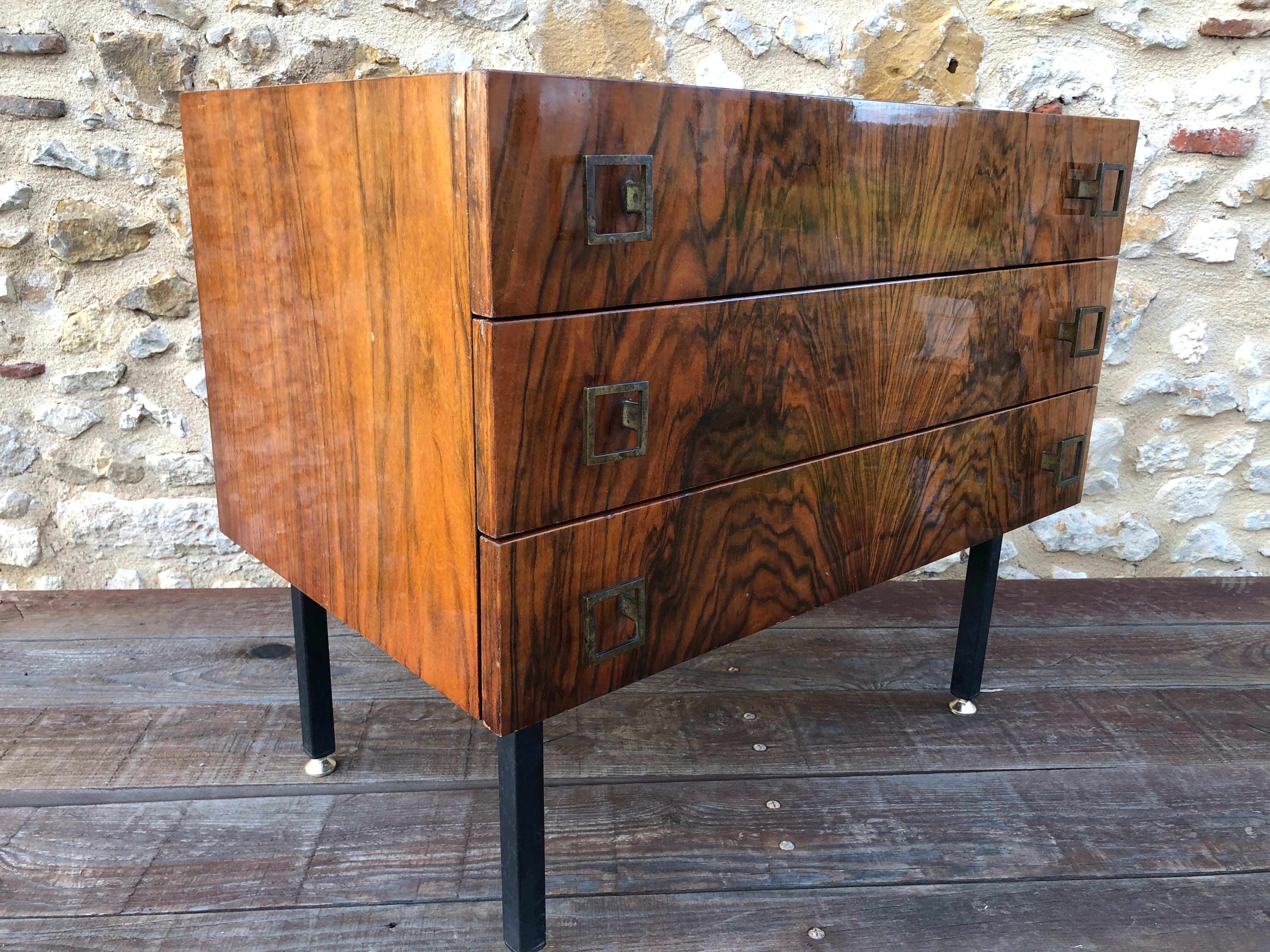 Vintage dresser with three rosewood drawers circa 70
