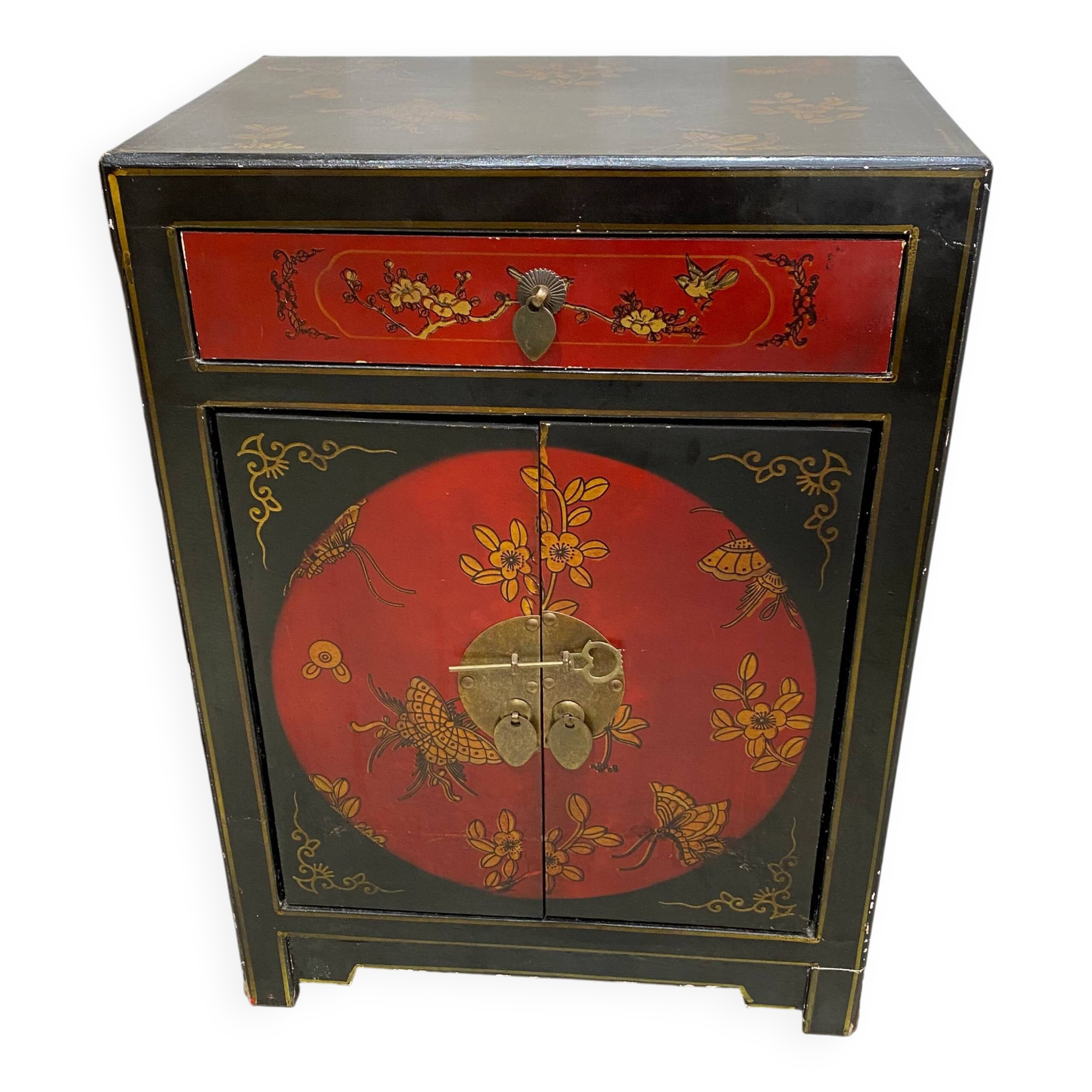 Bedside table / antique Asian accent furniture
