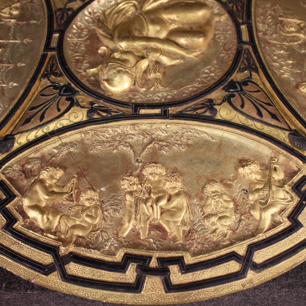 19th century gilded wooden shield signed F. Barbedienne Paris