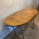 Vintage aluminum/wood table 1960/70