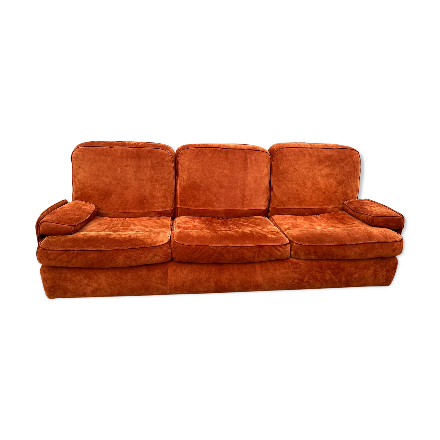 Cinna orange suede sofa