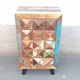 Meuble d'appoint en bois coloré ancien
