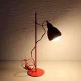 Red metal desk lamp