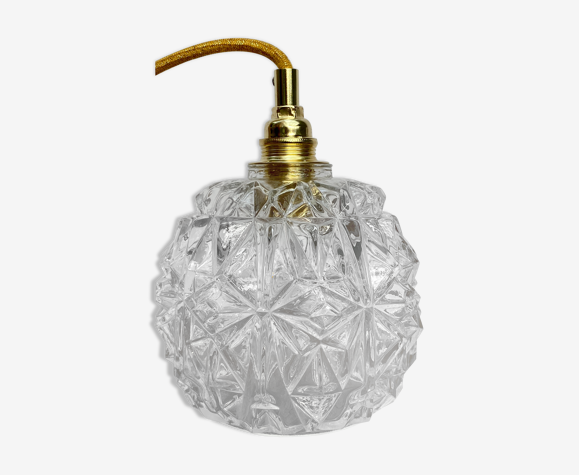 Baladeuse globe vintage en verre moulé