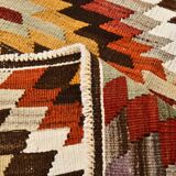 3x5 Green & Red Tribal Kilim Rug, 102x148Cm