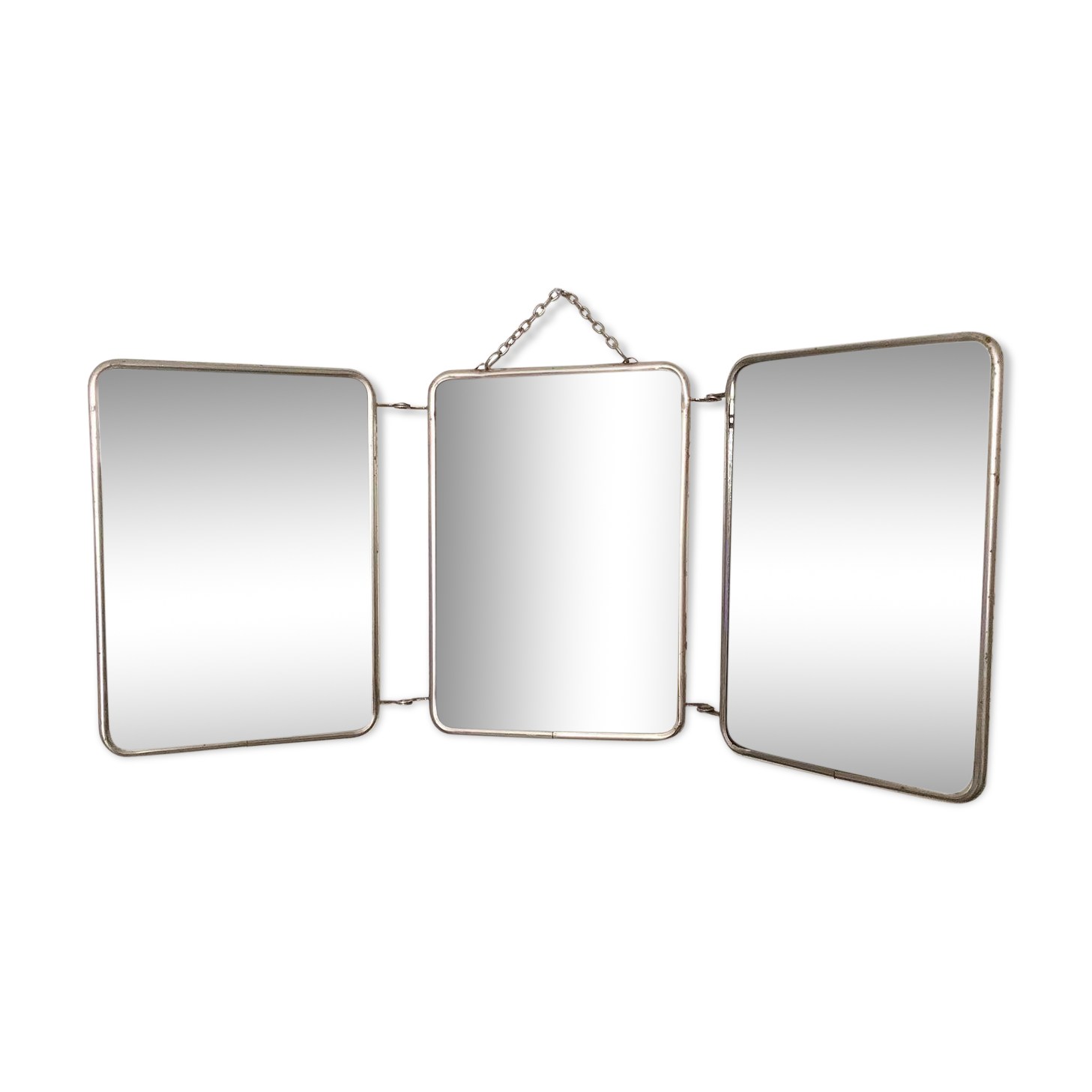 Vintage triptych barber mirror