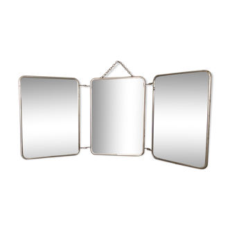 Vintage triptych barber mirror