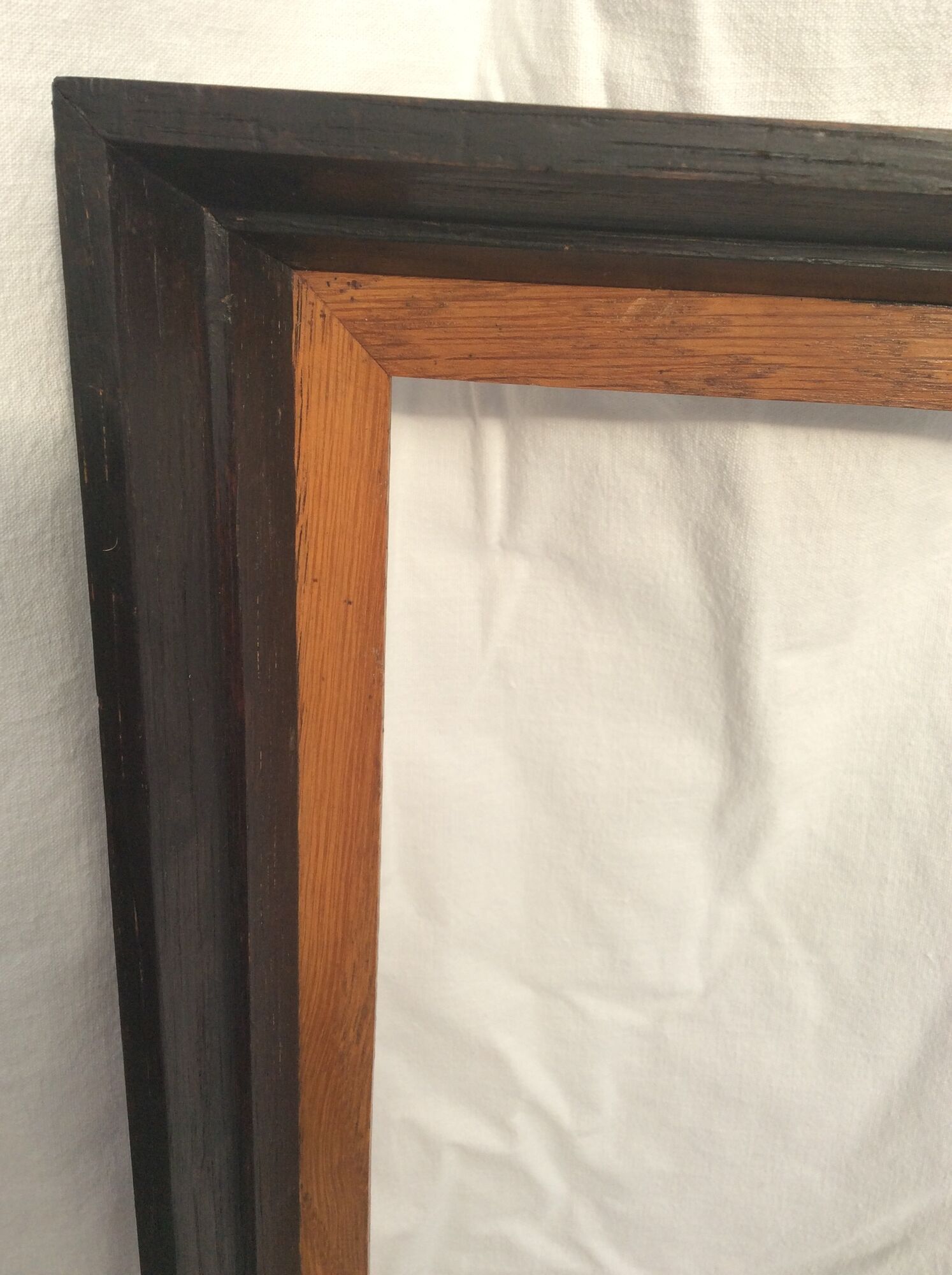 Empty frame in black wood and vintage wood dimension: 56x46.5cm total size 63x53.5cm-