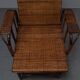 Rare Vintage Bauhaus Rattan & Bamboo Chair with Ottoman by Erich Dieckmann
