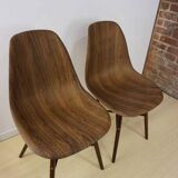 4 chairs in abs, wood and metal